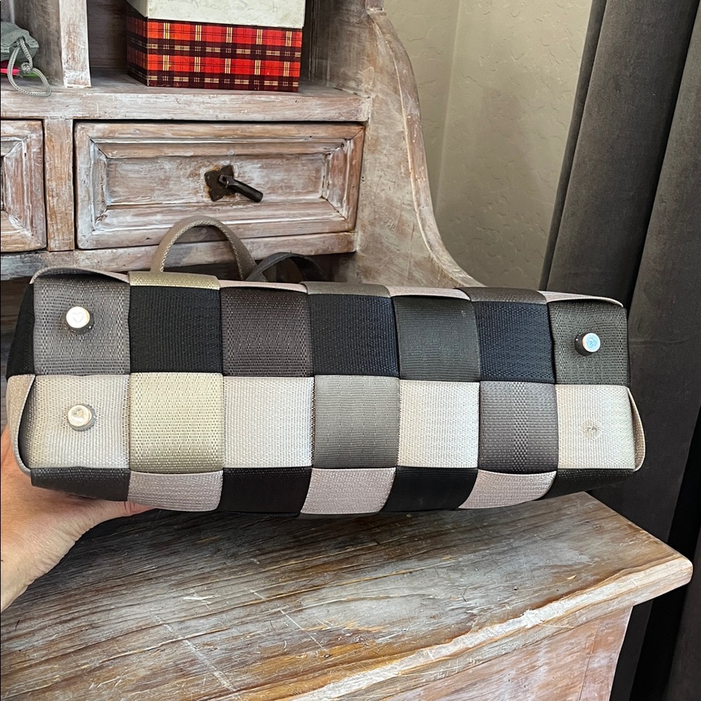 🤍🩶 Harvey's California Seatbelt Bag Grey Patchwork Ombre Large Satchel - Picture 6 of 15